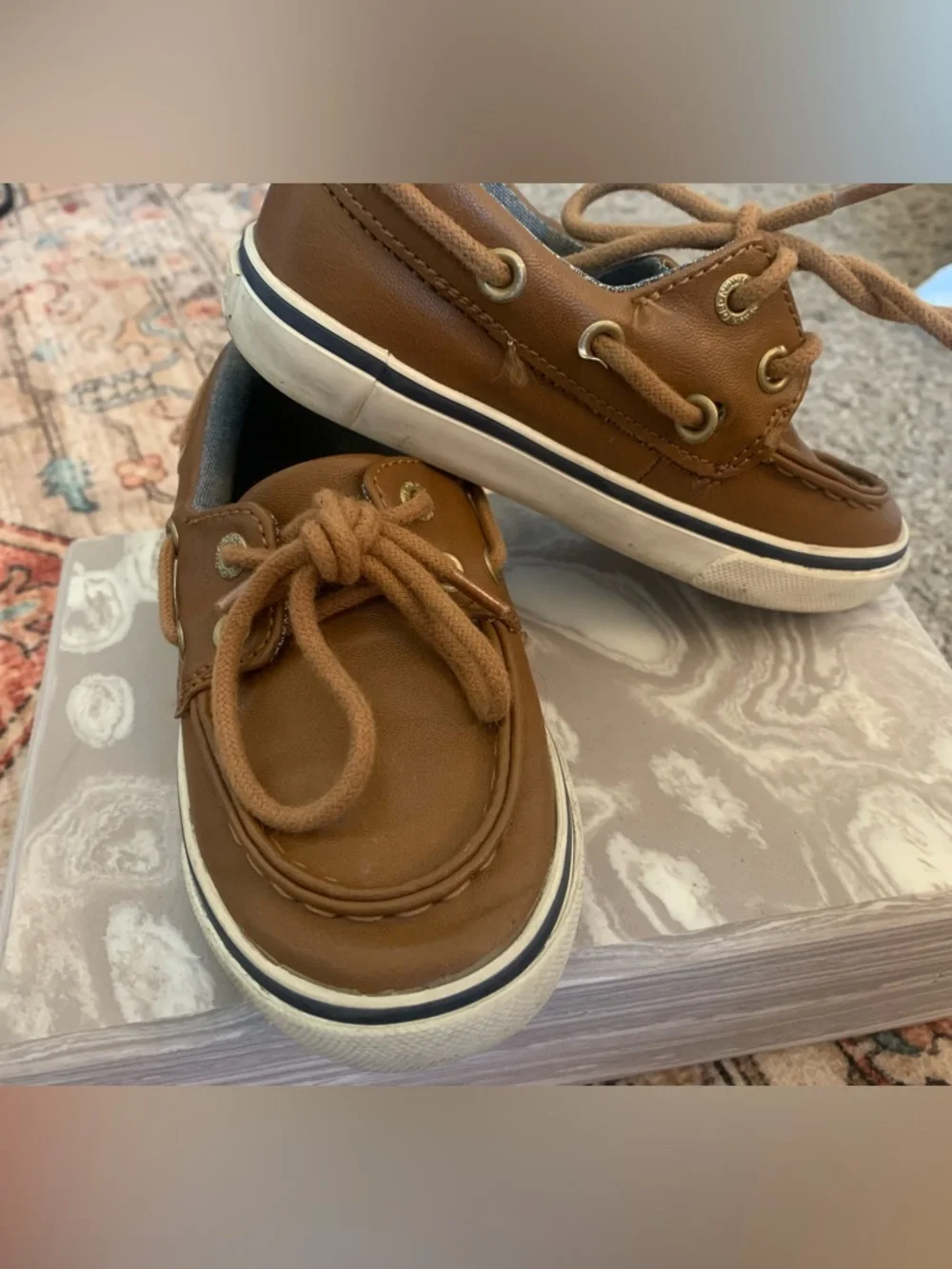 Old Navy Tan Kids Moccasin-Style Boat Shoes